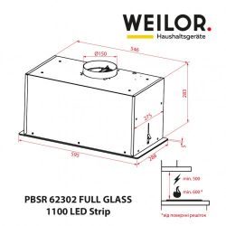  WEILOR PBSR 62302 FULL GLASS FBL 1100 LED Strip -  10